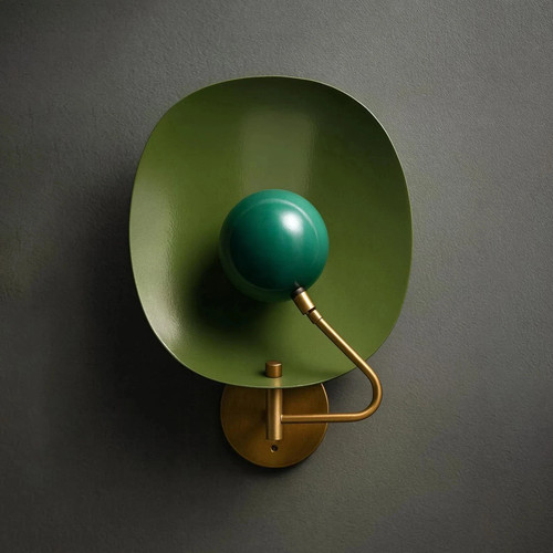 Modern green wall - green, sconce